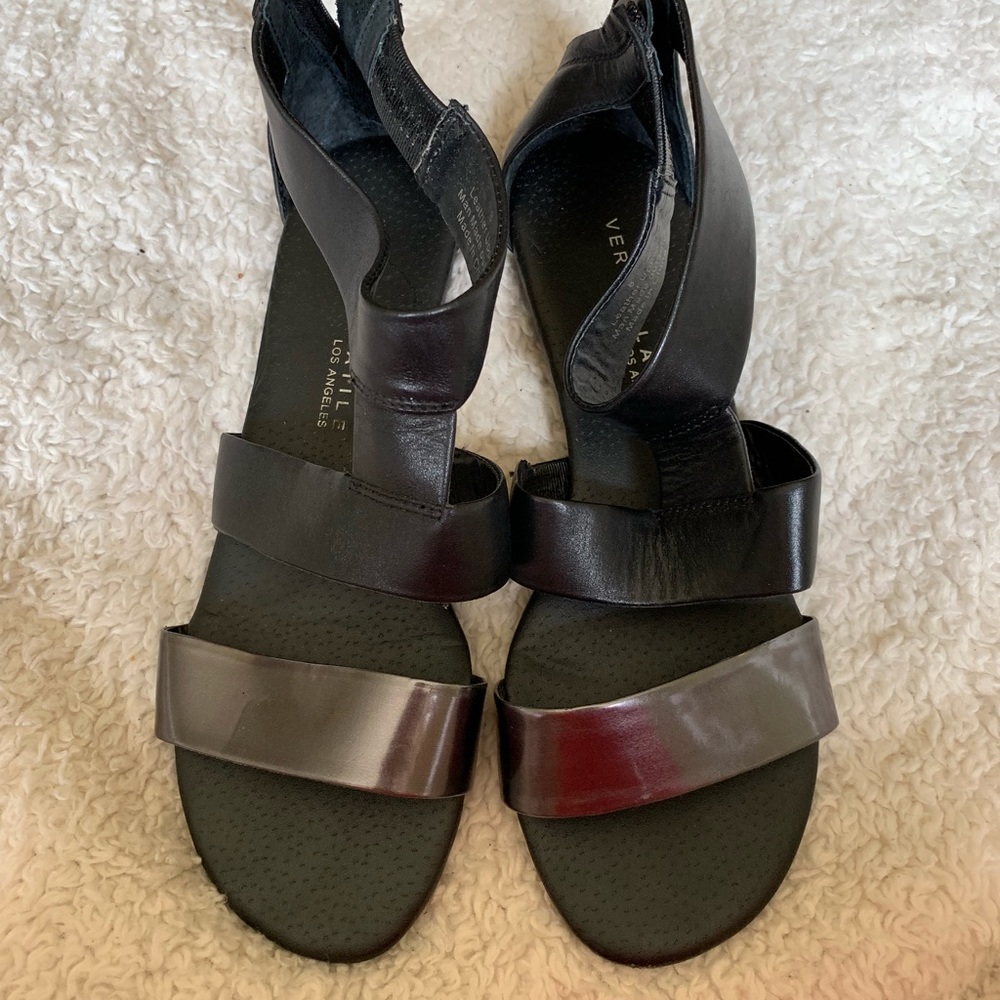 Black and silver sandals
